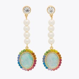 NEW KURT GEIGER REGENCY DROPLET EARRINGS Elegant Gold and Multicolor